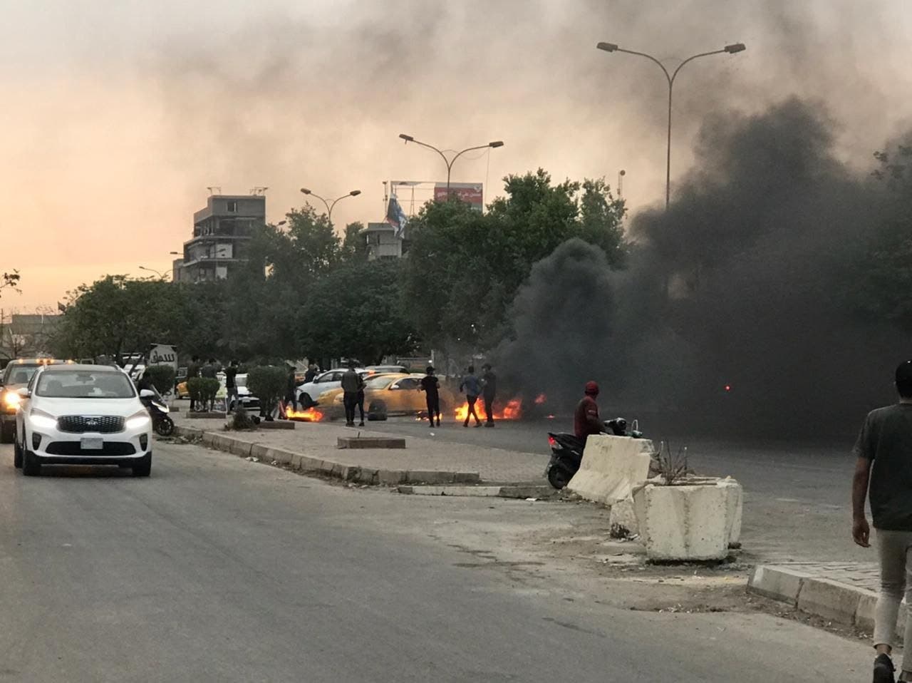 احتجاجات ضد نتائج الانتخابات في العراق - شارع فلسطين