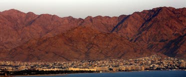 A general view shows the Red Sea Jordanian resort city of Aqaba at sunset on September 24, 2018. (AFP)
