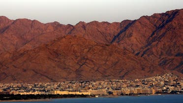 A general view shows the Red Sea Jordanian resort city of Aqaba at sunset on September 24, 2018. (AFP)