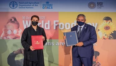 UAE Ministry of Climate Change and Environment and the Food and Agriculture Organisation (FAO) host event at Expo 2020 on World Food Day to tackle hunger crisis. (Supplied)
