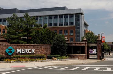 The Merck logo is seen at a gate to the Merck & Co campus in Rahway, New Jersey, US. (Reuters)