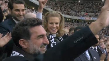 Newcastle United’s chairman Yasir al-Rumayyan cheered on by fans in his first appearance at a match since the club’s acquisition by Saudi Arabia’s Public Investment Fund. (Screengrab)