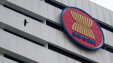 A bird flies near the Association of Southeast Asian Nations (ASEAN) secretariat building, ahead of the ASEAN leaders' meeting in Jakarta, Indonesia, April 23, 2021. (Reuters)