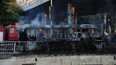 اسستهداف حافلة في دمشق (فرانس برس)