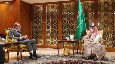 Saudi Arabia’s Foreign Minister Prince Faisal bin Farhan met on Thursday with the European Union envoy coordinating talks on reviving the Iran nuclear deal, Enrique Mora, in Riyadh. (SPA)