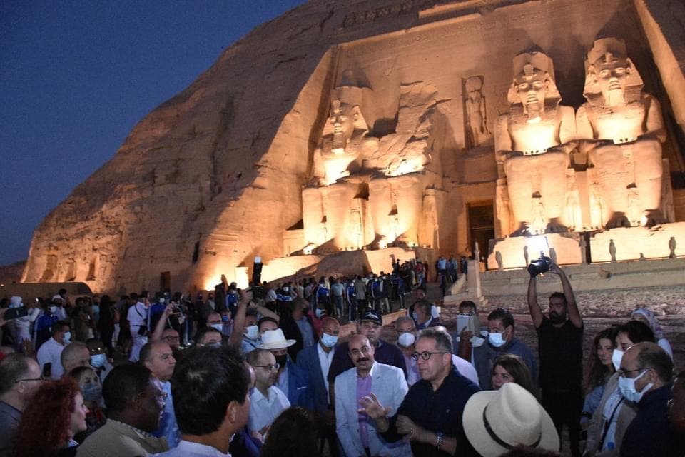 The event witnessed the attendance of 3 thousand tourists and visitors, the Minister of Tourism and Antiquities, the Governor of Aswan and the ambassadors of 56 countries