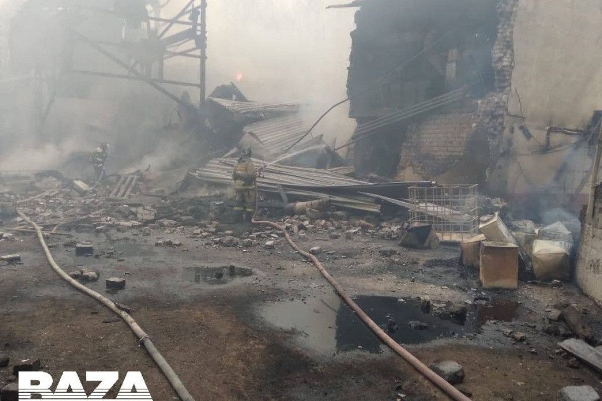 صورة نشرها موقع روسي عن الحريق في مصنع المتفجرات
