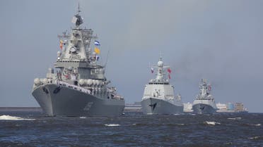 File photo of Russian and Chinese warships sail in Kronshtadt, a seaport town in the suburb of St. Petersburg, Russia. (Reuters)