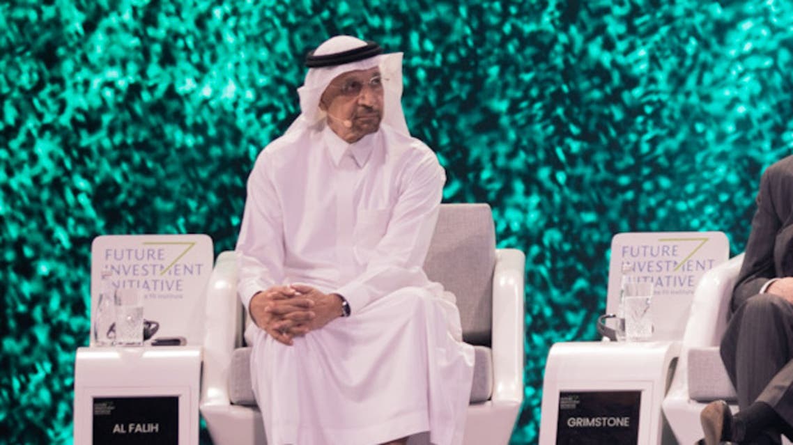 Saudi Arabia’s Minister of Investment, Khalid al-Falih, at the Future Investment Initiative (FII) Summit in Riyadh. (SPA)
