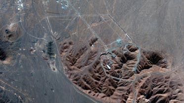 This Nov. 4, 2020, satellite photo by Maxar Technologies shows Iran’s Fordo nuclear site (Maxar Technologies via AP)
