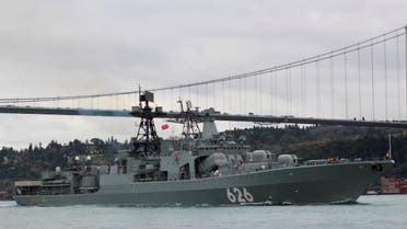 Russian Navy Anti-Submarine divisionÕs destroyer Vice-Admiral Kulakov sails in the Bosphorus, on its way to the Mediterranean Sea, in Istanbul, Turkey, January 13, 2020. REUTERS/Yoruk Isik