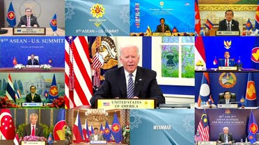 US President Joe Biden speaks during the virtual ASEAN-US Summit, Oct. 26, 2021. (Reuters)