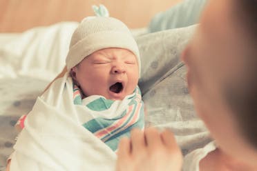 Expressive image - a newborn baby 