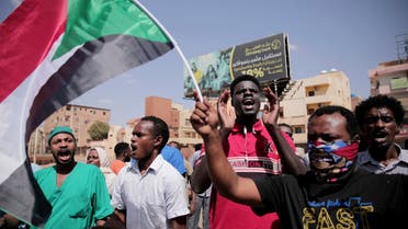 People chant slogans during a protest in Khartoum, Sudan, Saturday, Oct. 30, 2021. Pro-democracy groups called for mass protest marches across the country Saturday to press demands for re-instating a deposed transitional government and releasing senior political figures from detention. (File photo: AP)