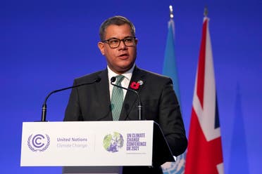 Alok Sharma President of the COP26 summit speaks during the Procedural Opening of the COP26 UN Climate Summit in Glasgow, Scotland, on Oct. 31, 2021. (AP)