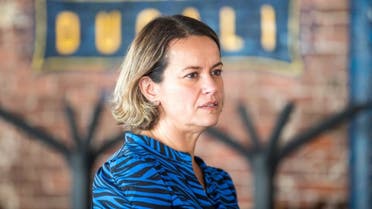 Boston mayoral candidate, City Councilwoman at-large Annissa Essaibi George at Ducali Pizzeria and Bar during a campaign stop on September 13, 2021 in Boston, Massachusetts. (AFP)