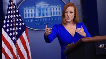 White House Press Secretary Jen Psaki calls on reporters during the daily news conference in the Brady Press Briefing Room at the White House on October 27, 2021 in Washington, DC. (AFP)