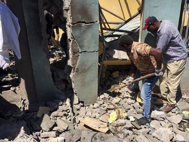 مبنى مدمّر بسبب القتال في ميكيلي عاصمة تيغراي