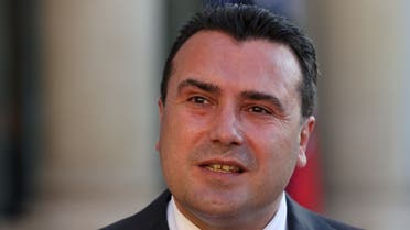 In this file photo taken on June 10, 2021 North Macedonia's Prime Minister Zoran Zaev answers the press prior to a working diner with French President at the Elysee Palace in Paris. (AFP)