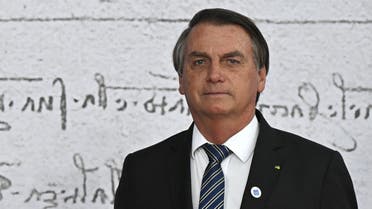 Brazilian President Jair Bolsonaro arrives for the G20 of World Leaders Summit on October 30, 2021 at the convention center La Nuvola in the EUR district of Rome. (AFP)