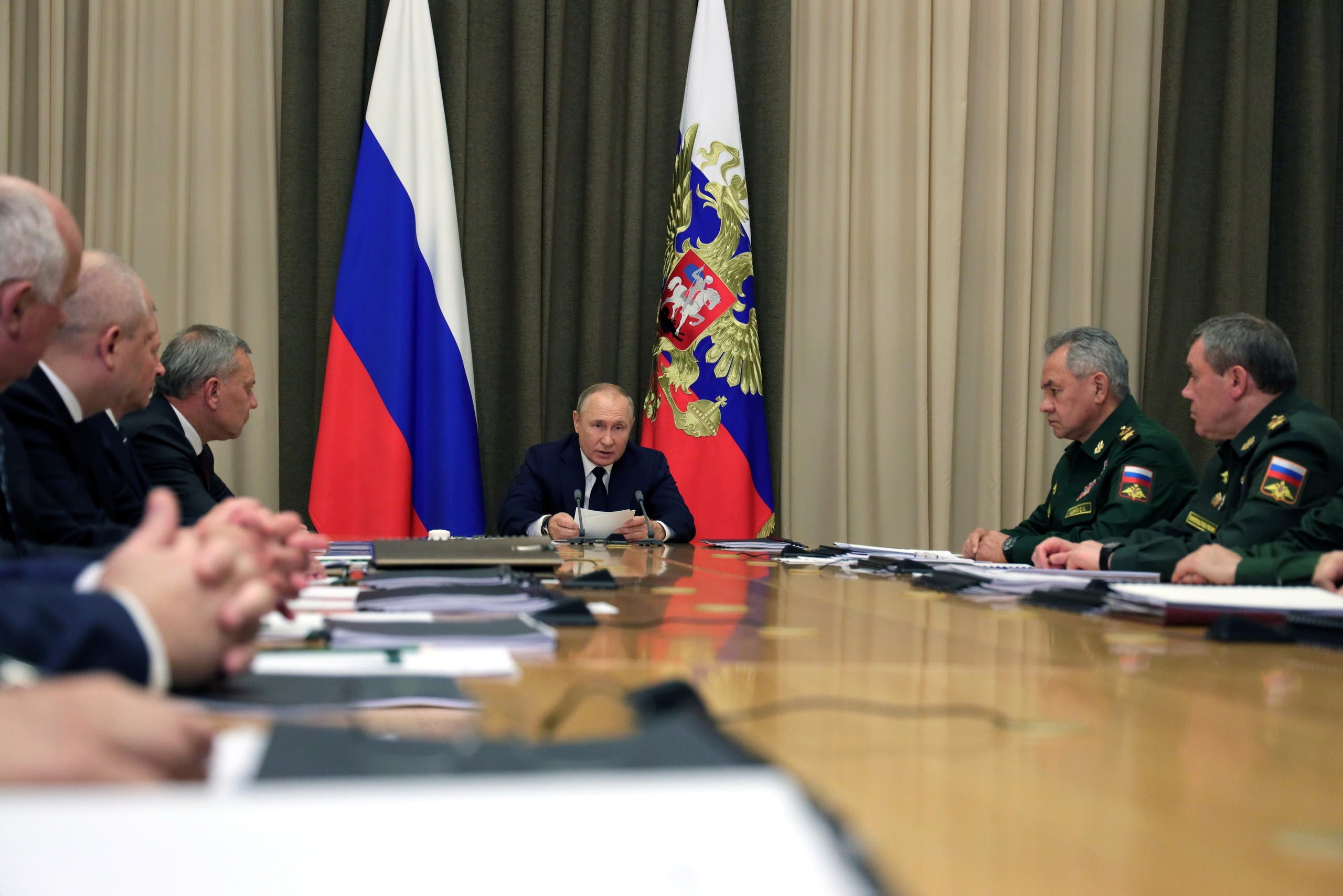 اجتماع بوتين اليوم مع مسؤولين عسكريين روس