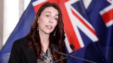  New Zealand Prime Minister Jacinda Ardern announces in Wellington, Friday, Oct. 22, 2021, an ambitious target of fully vaccinating 90% of eligible people to end coronavirus lockdowns. (AP)