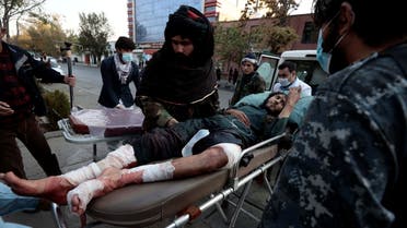 A Taliban fighter, who was injured during a blast, is pictured at the entrance of the hospital in Kabul, Afghanistan November 2, 2021. (Reuters)
