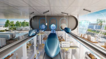 A rendering of a Virgin Hyperloop cargo pod. (Supplied)