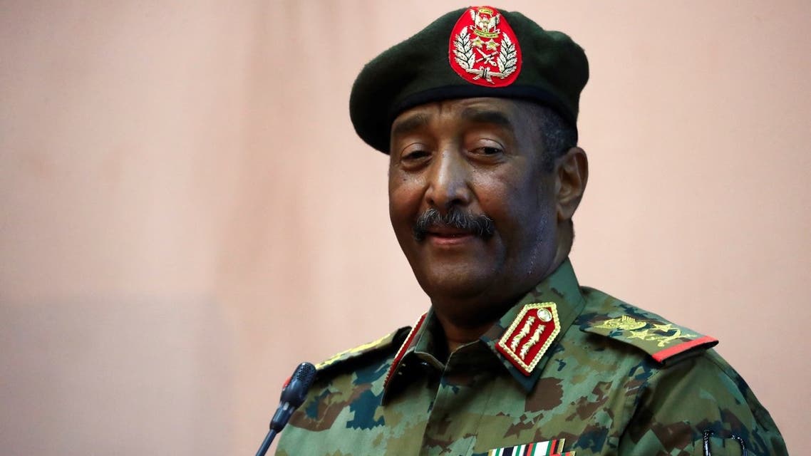 Sudan's top army general Abdel Fattah al-Burhan holds a press conference at the General Command of the Armed Forces in Khartoum on October 26, 2021. (AFP)