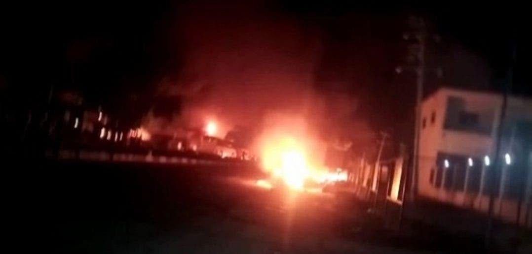صورة متداولة على الإنترنت للحريق الذي خلفه انفجار ناقلة الوقود في فريتاون