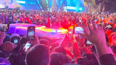 An ambulance is seen in the crowd during the Astroworld music festiwal in Houston, Texas, U.S., November 5, 2021 in this still image obtained from a social media video on November 6, 2021. (Reuters)