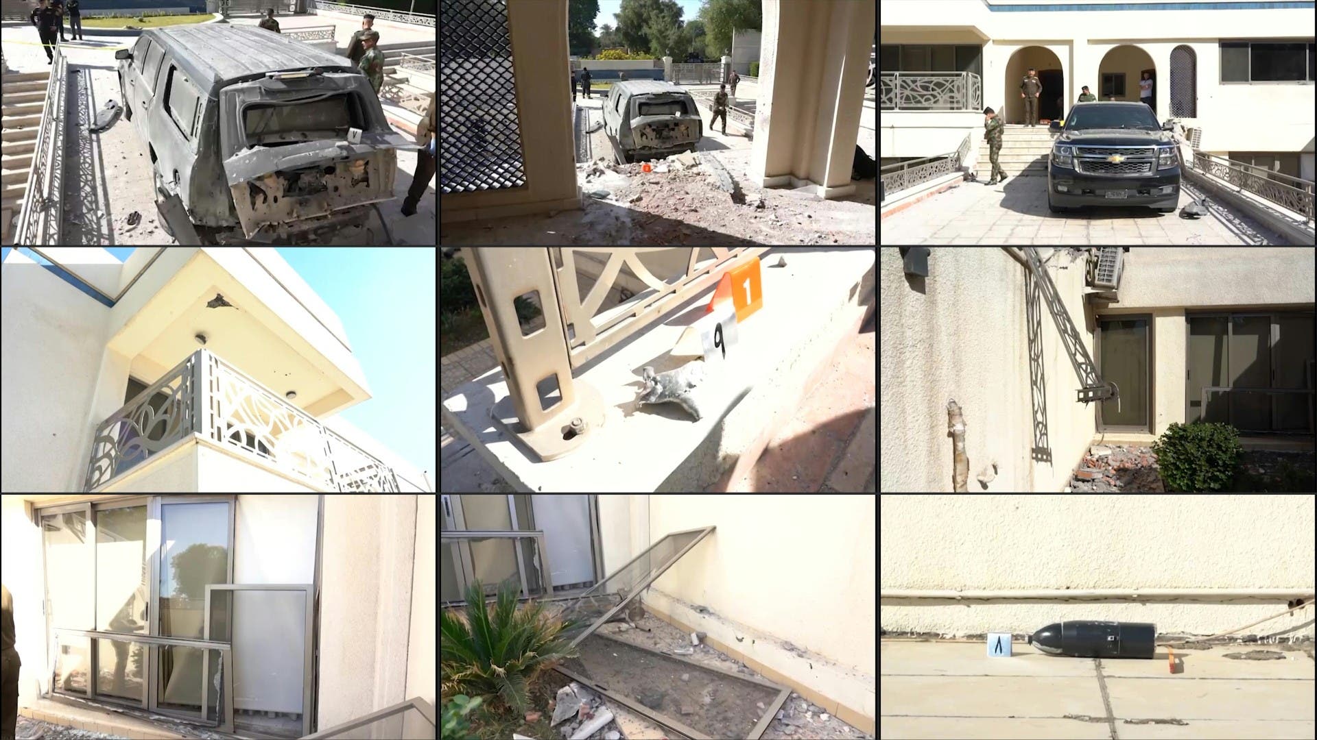 Scenes of damage to the home of Iraqi Prime Minister Mustafa al-Kadhimi (Archive - AFP)