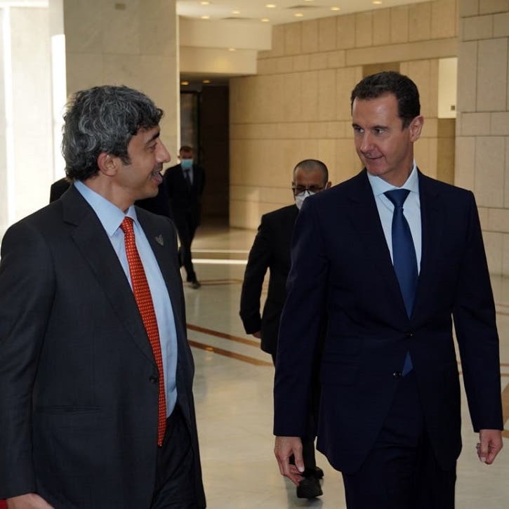 أول زيارة من 10 سنوات.. وزير خارجية الإمارات يلتقي الأسد في دمشق