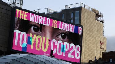 An advertising board is seen during the UN Climate Change Conference (COP26), in Glasgow, Scotland, Britain, November 7, 2021. (File photo: Reuters)