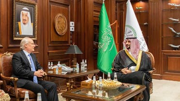 Saudi Arabia’s Vice Minister of Defense Prince Khalid bin Salman bin Abdulaziz met with the US envoy to Yemen Tim Lenderking in Riyadh. (File Photo: SPA)