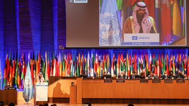 Saudi Arabia’s Minister of Culture Prince Badr bin Abdullah bin Farhan at the 41st session of the UNESCO General Conference in Paris, France  (Twitter)