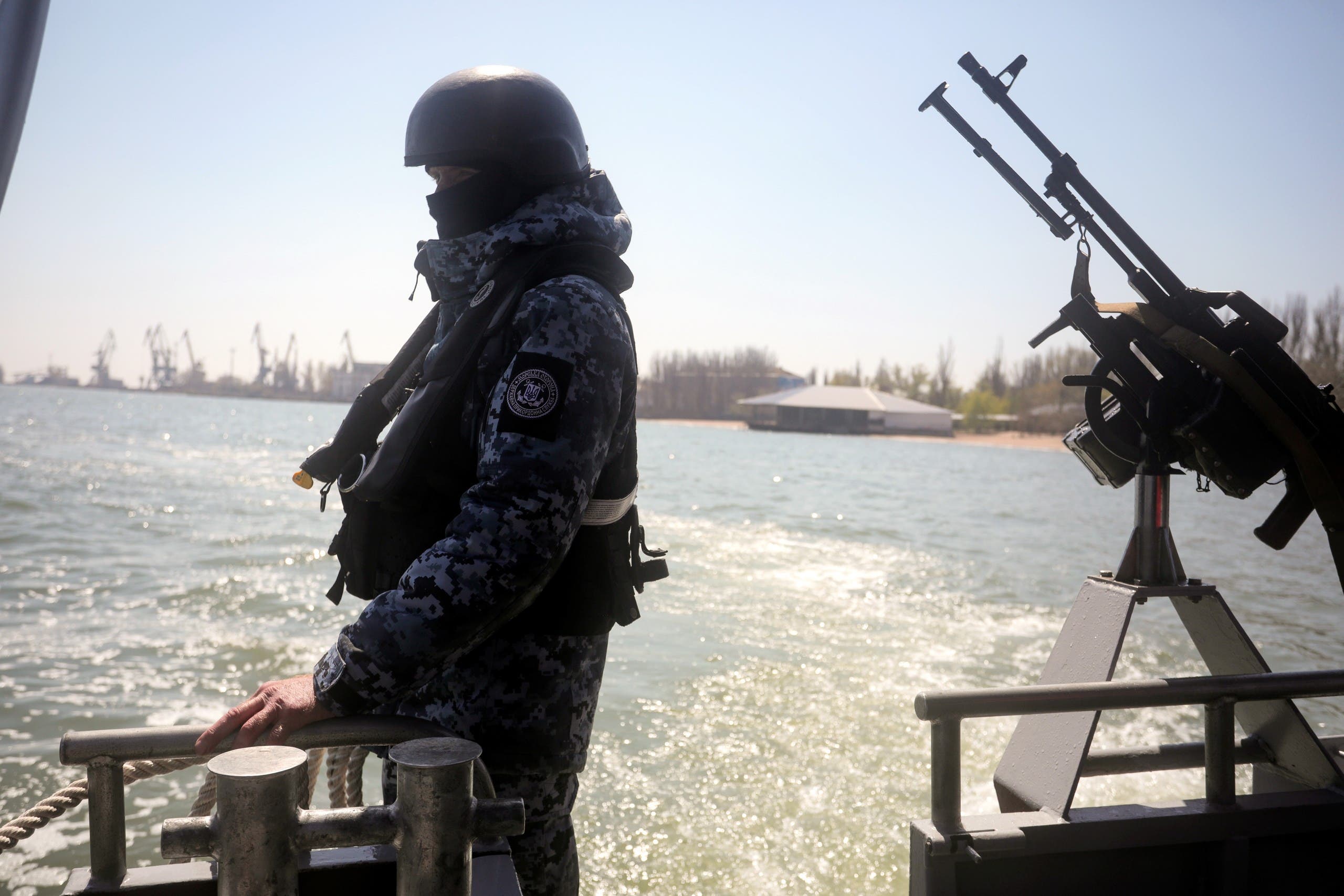 دورية بحرية للجيش الأوكراني في منطقة قريبة من الحدود مع روسيا في أبريل الماضي