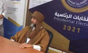 سیف‌الاسلام در دفتر کمیسیون انتخابات لیبی 