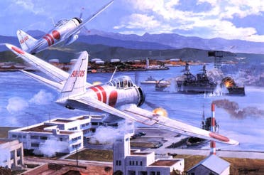 رسم تخيلي للهجوم الياباني على بيرل هاربر