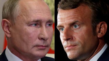 This combination of file pictures created on September 14, 2020 shows Russian President Vladimir Putin (L) and French President Emmanuel Macron (R). (AFP)