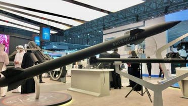 A model of EDGE Group Entity, HALCON's SkyKnight air defence missile system at the Dubai Airshow 2021. (EDGE Group)
