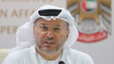 Emirati minister of state for foreign affairs, Anwar Gargash, speaks during a press conference in Dubai about the situation in Yemen on August 13, 2018. (File photo: AFP)