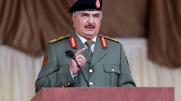 : Libyan military commander Khalifa Haftar gestures as he speaks in Benghazi, Libya December 24, 2020. (File Photo: Reuters)