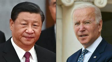 This combination of pictures created on November 15, 2021 shows China's President Xi Jinping and US President Joe Biden. (AFP)
