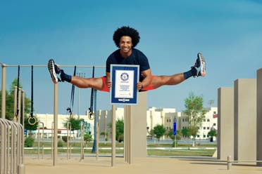 Experienced gymnast Ayoub Touabe smashed a Guinness World Record for the most single leg backward somersaults in 30 seconds. (Supplied)