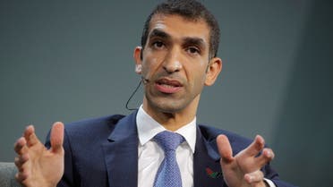Thani Al Zeyoudi, Minister of State for Foreign Trade of the United Arab Emirates, (UAE) speaks during the Skybridge Capital SALT New York 2021 conference in New York City, U.S., September 15, 2021. (Reuters)