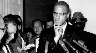 Slain civil rights leader Malcolm X speaks to reporters in Washington, DC, in this May 16, 1963 file photo. (AP)