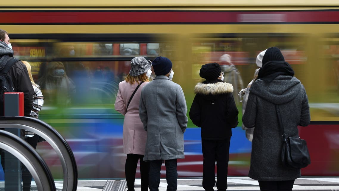 People wait for a train on a platform at central station during the spread the coronavirus disease (COVID-19) in Berlin, Germany, November 17, 2021. (Reuters)