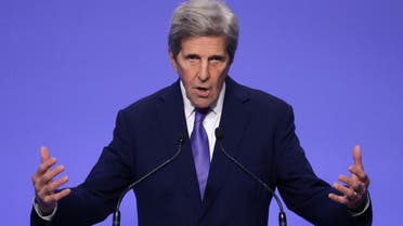 U.S. climate envoy John Kerry gestures as he speaks during the UN Climate Change Conference (COP26) in Glasgow, Scotland, Britain November 13, 2021. (Reuters)