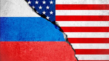Flags of the US and Russia. (Stock Photo)